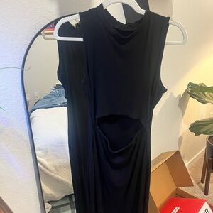 Black bodycon dress with a cutout